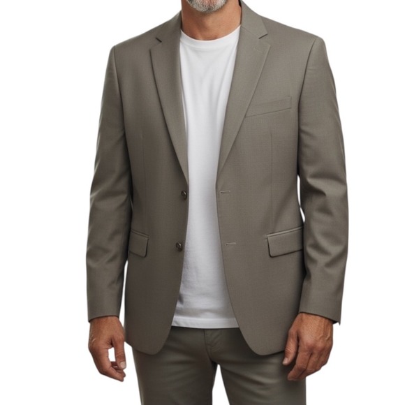 CK Calvin Klein Men's 2-Piece Pant Suit‎ Blazer Jacket Wool Business Classic